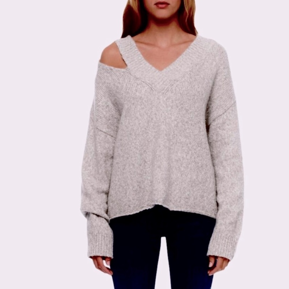 Revolve John + Jenn Molly Alpaca Cozy Cutout V Neck Career Minimalist Pr…